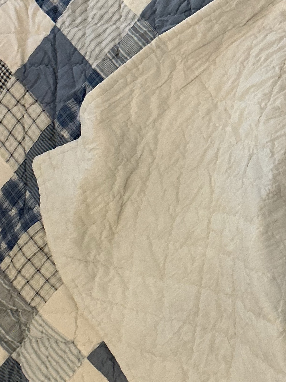 Vintage LLbean Blue Plaid Patchwork Bedspread - Picture 12 of 16